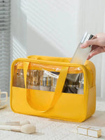 Grande Trousse de Toilette Jaune Transparente Femme