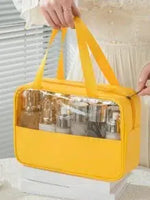 Grande Trousse de Toilette Jaune Transparente Femme