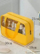 Grande Trousse de Toilette Jaune Transparente Femme