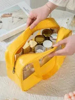 Grande Trousse de Toilette Jaune Transparente Femme