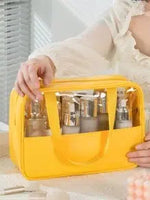 Grande Trousse de Toilette Jaune Transparente Femme