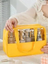 Grande Trousse de Toilette Jaune Transparente Femme