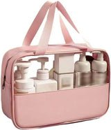 Grande Trousse de Toilette Rose Transparente Femme