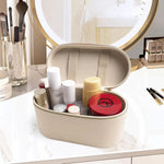 Trousse de Toilette Beige en Cuir Voyage Femme