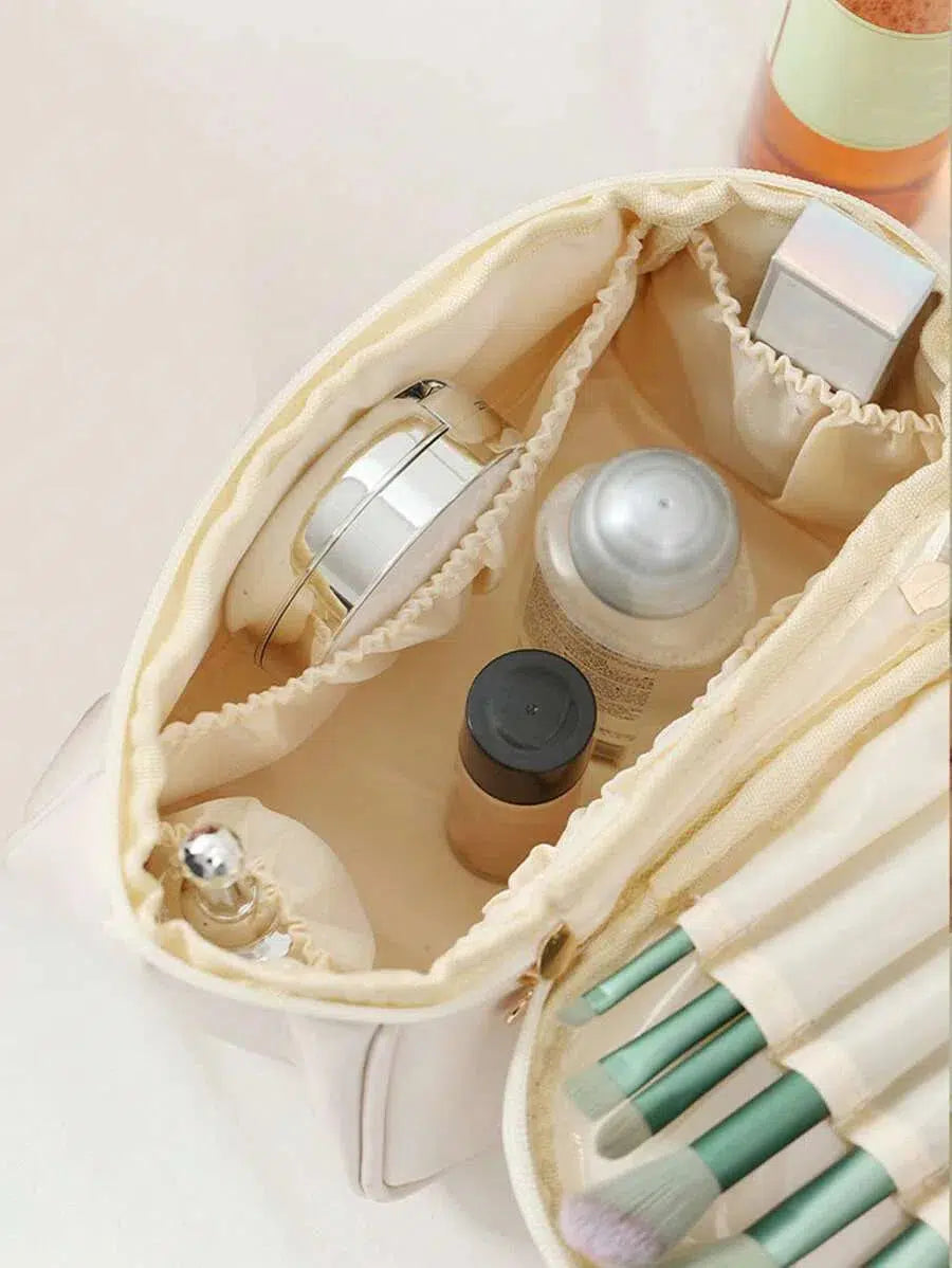 Trousse de Toilette Blanche en Cuir Style Femme