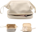 Trousse de Toilette Blanche Ivoire en Cuir Femme - Tendance Luxe