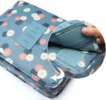 Trousse de Toilette Bleue Fleurs avec Compartiment Femme