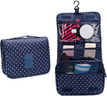 Trousse de Toilette Bleue Points avec Compartiment Femme