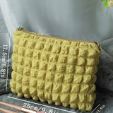 Women's Quilted Mustard Yellow Toiletry Bag