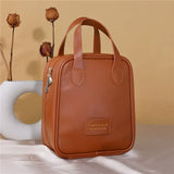 Women's Brown Leather Toiletry Bag