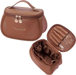 Trousse de Toilette Marron en Cuir Style Femme