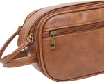 Trousse de Toilette Marron en Cuir Voyage Homme