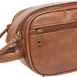 Men's Brown Leather Travel Toiletry Bag