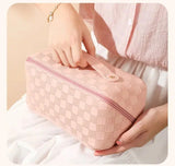 Trousse de Toilette Rose en Cuir Femme Luxe