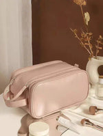 Trousse de Toilette Rose en Cuir Voyage Tendance Femme