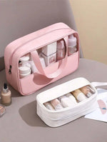 Trousse de Toilette Rose Transparente Voyage Femme