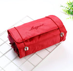 Trousse de Toilette Rouge Pliable avec Compartiment Femme