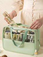 Trousse de Toilette Verte Transparente Voyage Femme