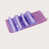 Women's Foldable Purple Toiletry Bag with Compartment