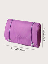 Trousse de Toilette Violet Pliable avec Compartiment Femme