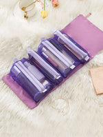 Trousse de Toilette Violet Pliable avec Compartiment Femme